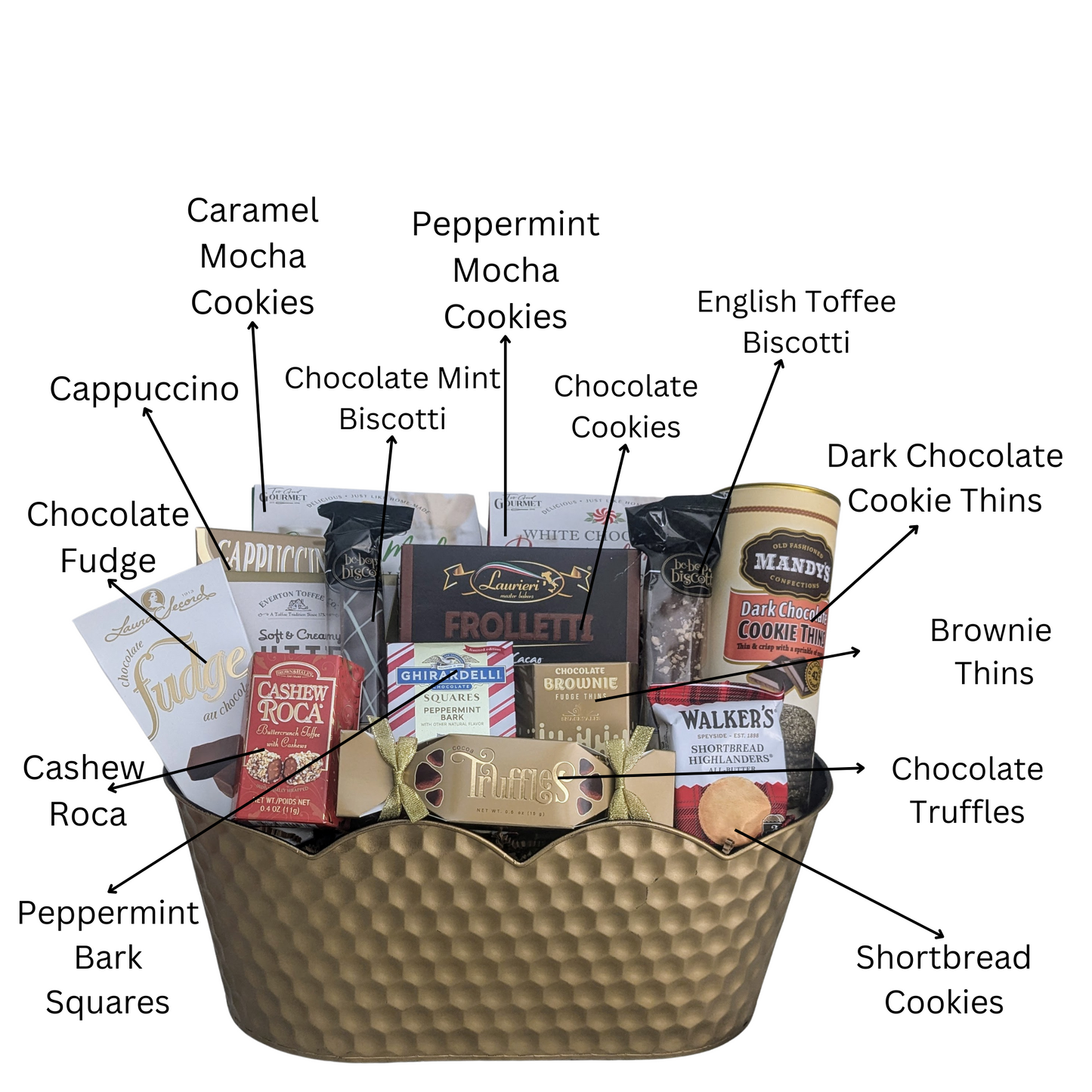 Elegant Golden Gourmet Gift Basket for All Occasions