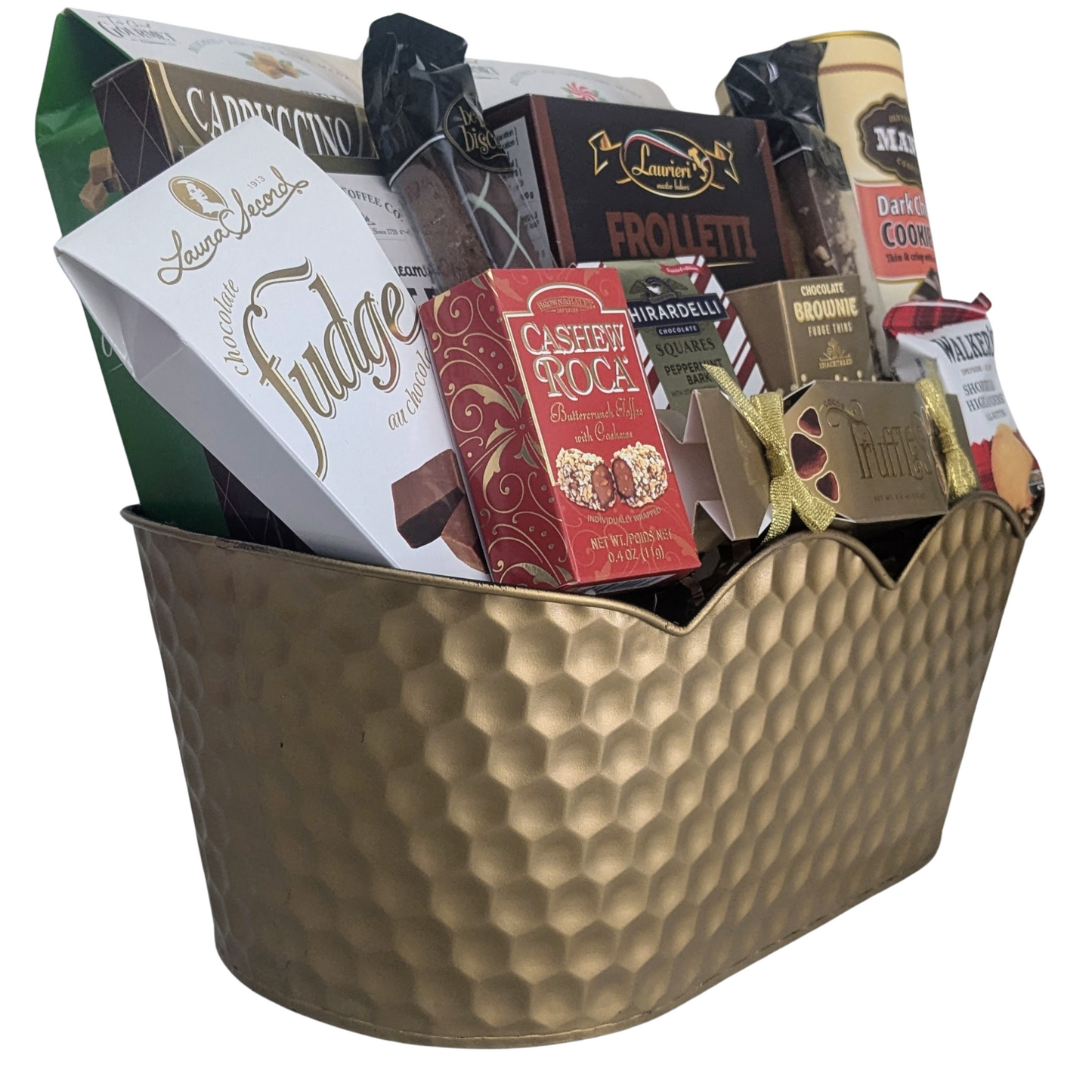 Elegant Golden Gourmet Gift Basket for All Occasions